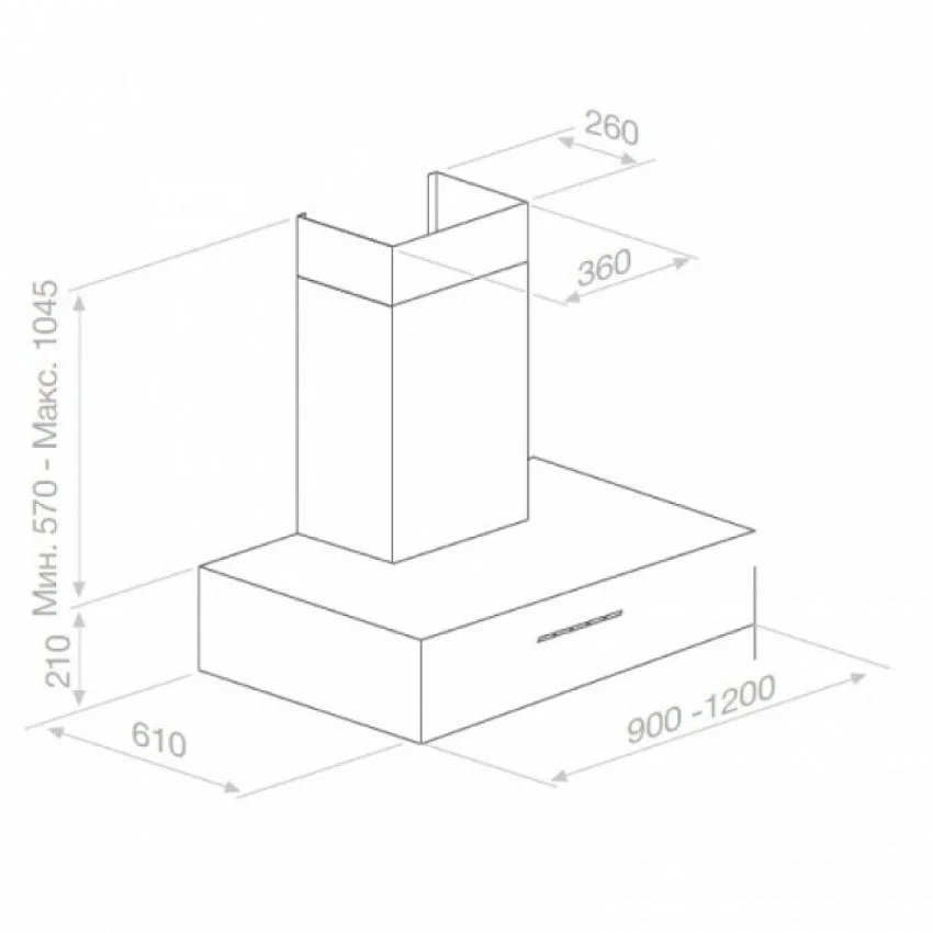 Вытяжка PANDO P-1001/120 INOX V.1250 ECO SEC