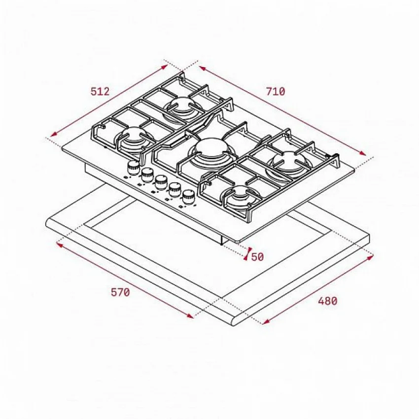 Варочная панель TEKA CGW LUX 60 TC 4G AI AL CI