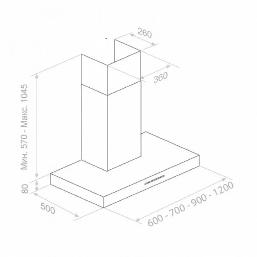Вытяжка PANDO P-828/90 BLANCO V.750 SEC