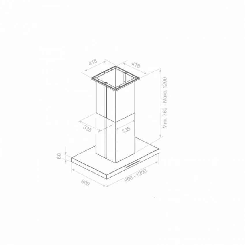 Вытяжка PANDO I-861/120 INOX V.1250 ECO SEC
