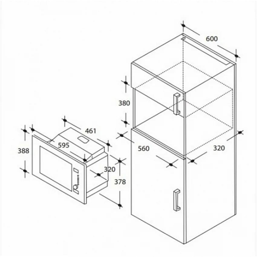 Встраиваемая микроволновая печь CANDY MIC 20 GDFN