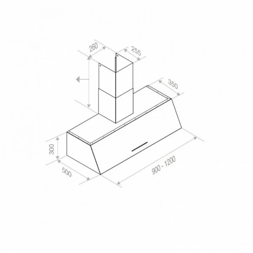 Вытяжка PANDO P-2010/90 NEGRO MATE V.1050 ECO SEC