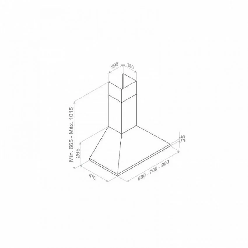 Вытяжка PANDO P-221/60 INOX V.730 ECS