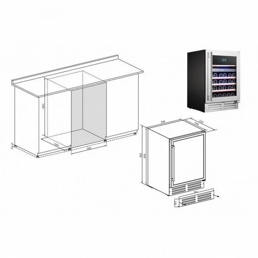 Винный шкаф TEMPTECH EX60DX