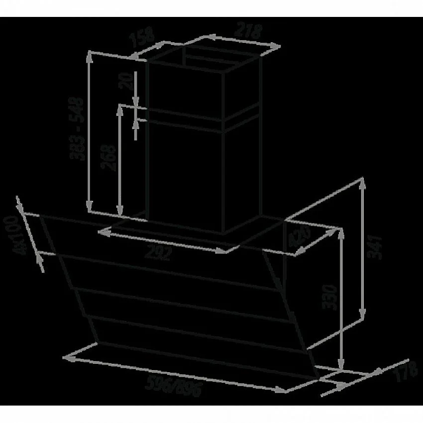 Вытяжка MAUNFELD CASCADA QUART 60 BLACK
