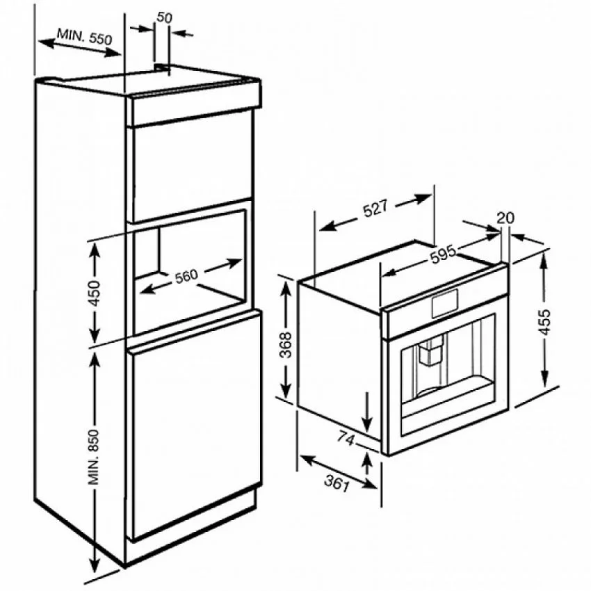 Встраиваемая кофемашина SMEG CMS8451A