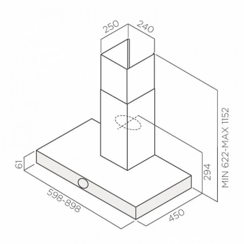 Вытяжка JET AIR TOUCH BL/A/60
