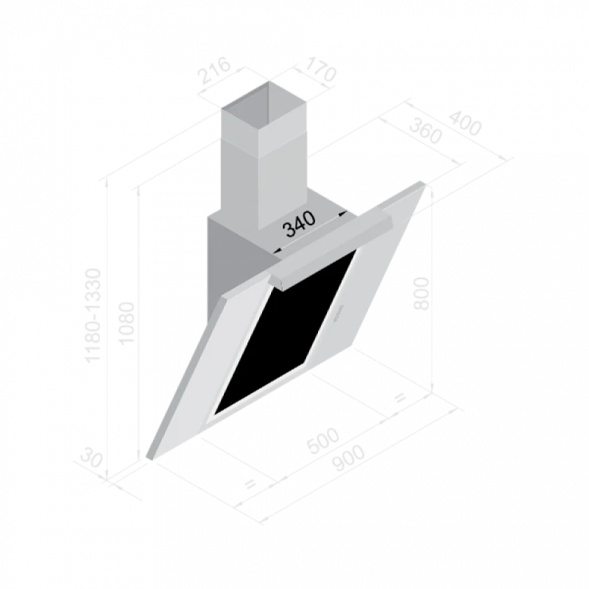 Вытяжка BELTRATTO CPG 90V