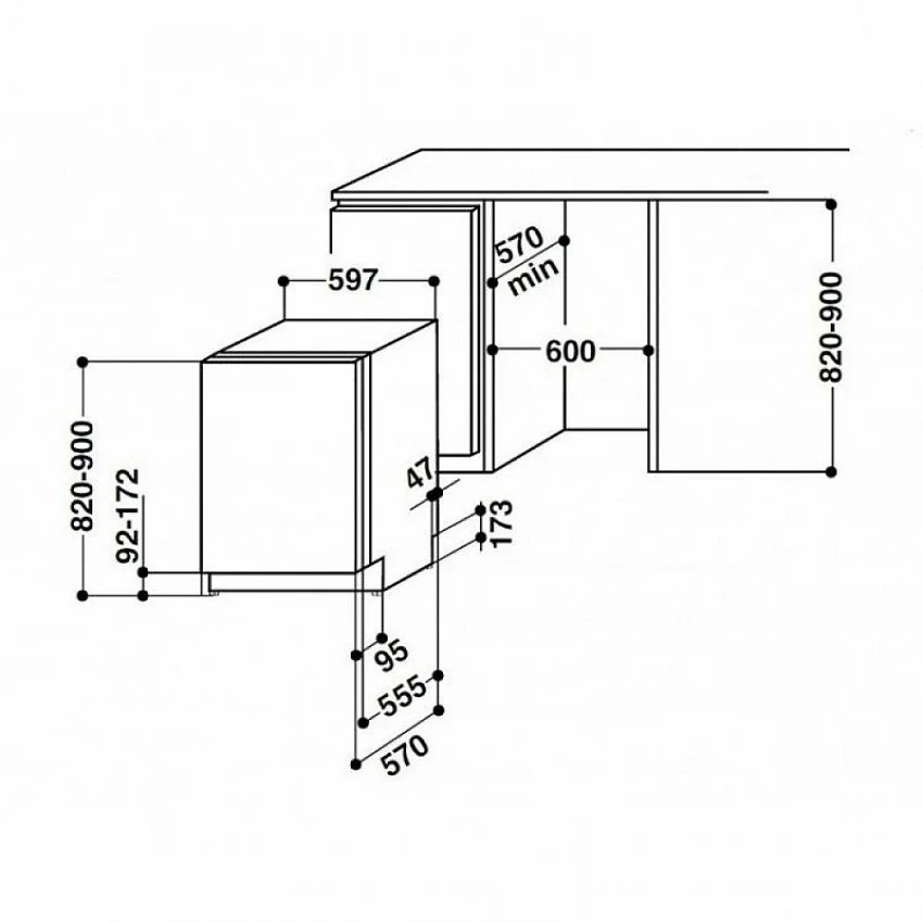Встраиваемая посудомоечная машина WHIRLPOOL ADG 9673 A++ FD