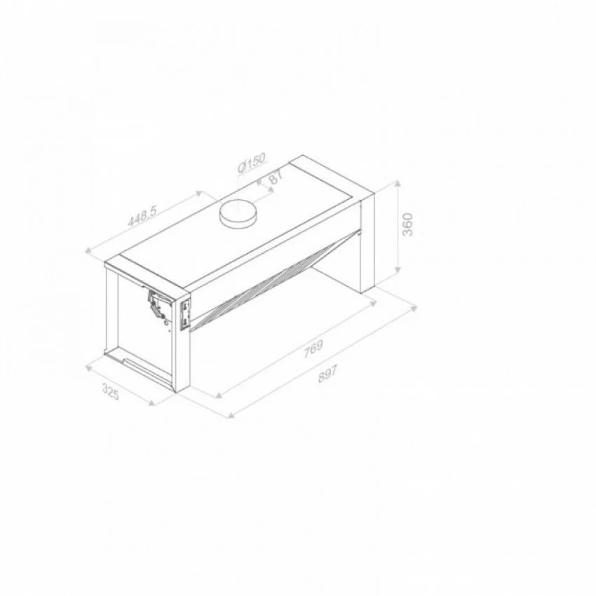 Вытяжка PANDO GIM3/90 INOX PANEL V.850 SEC