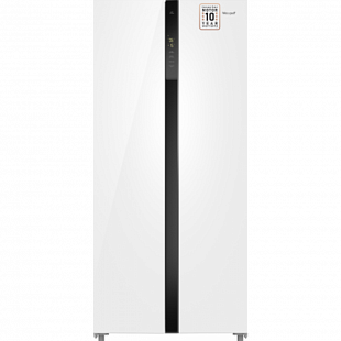 Холодильник WEISSGAUFF WSBS 500 INVERTER NOFROST WHITE GLASS