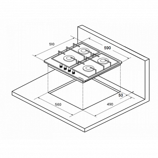 Варочная панель TEKA PAC 60 4G AI AL CI WHITE