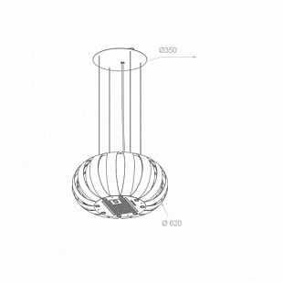 Вытяжка PANDO I-1200/55 INOX - INOX BRILLANTE V.750 SEC - CABLE