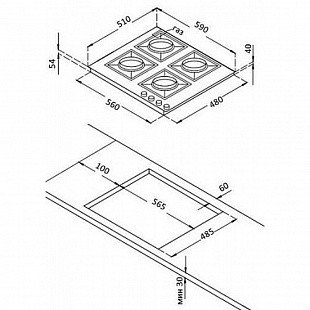 Газовая варочная панель KORTING HG 697 CTX