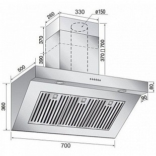 Вытяжка ILVE AGQ-70 НЕРЖАВЕЮЩАЯ СТАЛЬ