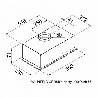 Вытяжка MAUNFELD CROSBY HARDY 1000 PUSH ЧЕРНЫЙ