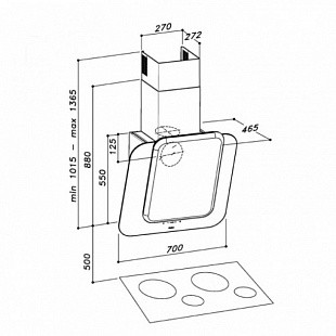 Вытяжка SIRIUS SLTC103 SQUARES WHITE/SILVER