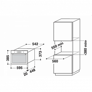 Встраиваемая микроволновая печь WHIRLPOOL AMW 735/NB
