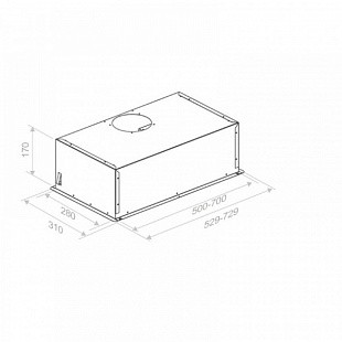 Вытяжка PANDO PGF/70 GRIS INOX V.730 SEC