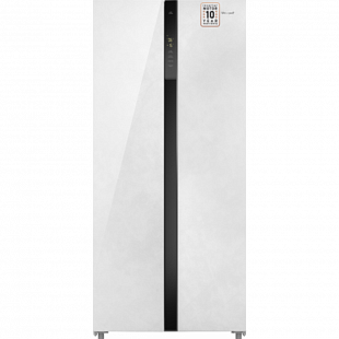 Холодильник WEISSGAUFF WSBS 500 INVERTER NOFROST WHITE ROCK GLASS