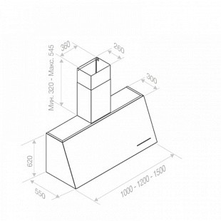 Вытяжка PANDO P-2000/150 INOX V.1250 ECO SEC