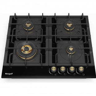 Газовая варочная панель WEISSGAUFF HGG 641 BV VOLCANO BURNER NANO GLASS