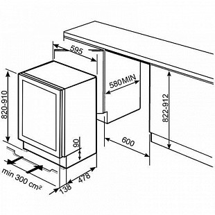 Встраиваемый винный шкаф SMEG CVI338RX3