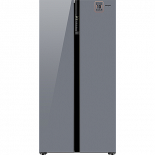 Холодильник WEISSGAUFF WSBS 600 NOFROST INVERTER DARK GREY GLASS