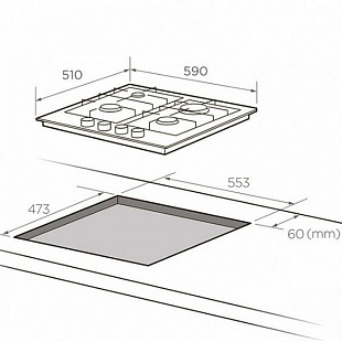 Газовая варочная панель MIDEA MG685TGW