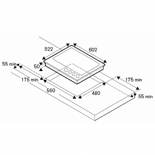 Газовая варочная панель BERTAZZONI P604LMODNE