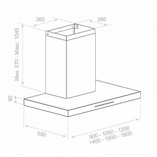Вытяжка PANDO P-861/180 INOX V.1250 ECO SEC