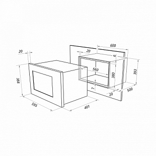 Встраиваемая микроволновая печь MAUNFELD MBMO.25.7GBG