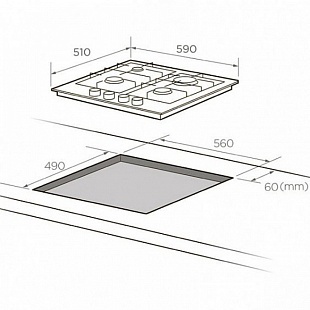 Газовая варочная панель MIDEA MG606B