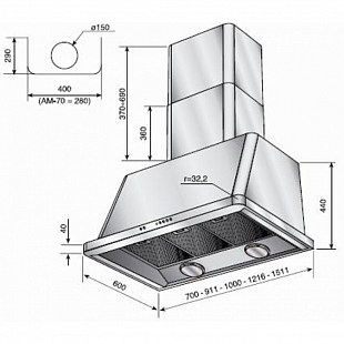 Вытяжка ILVE AM-100/VS
