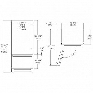 Встраиваемый холодильник BERTAZZONI REF905BBLXTT