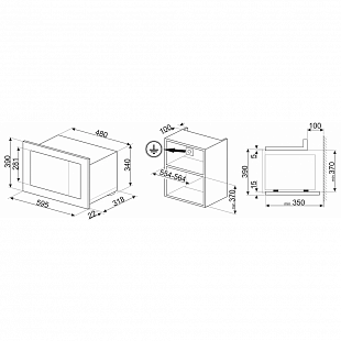 Встраиваемая микроволновая печь SMEG FMI320X2