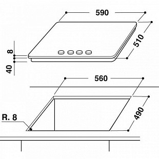 Газовая варочная панель WHIRLPOOL GOR 6416/NB