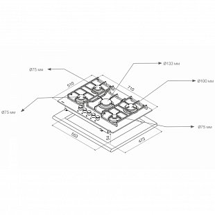 Варочная панель PANDO PGA-4370