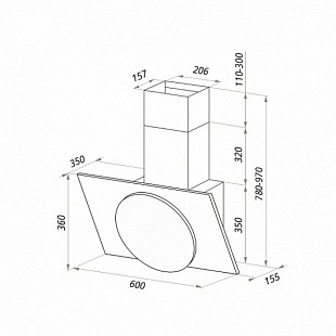 Вытяжка MAUNFELD TOWER L (TOUCH) 60 БЕЛЫЙ/БЕЛОЕ СТЕКЛО