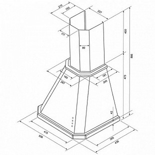 Вытяжка KRONASTEEL NEYA 600 СЛОНОВАЯ КОСТЬ