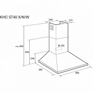Вытяжка KORTING KHC 5740 W