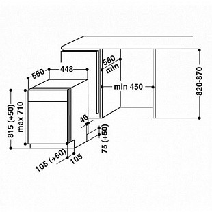 Встраиваемая посудомоечная машина WHIRLPOOL ADGI 792 FD