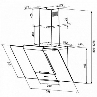 Вытяжка KRONASTEEL TALLI 900 INOXBLACK GLASS 3 P