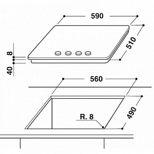Газовая варочная панель WHIRLPOOL GOR 6414/WH