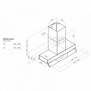 Вытяжка PANDO GRV/78 INOX V.850 SEC