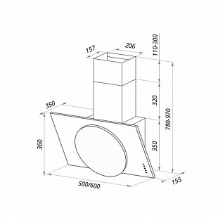 Вытяжка MAUNFELD TOWER L (PUSH) 60 БЕЛЫЙ/БЕЛОЕ СТЕКЛО