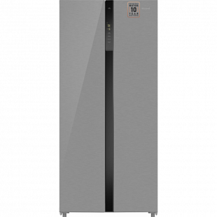 Холодильник WEISSGAUFF WSBS 500 INVERTER NOFROST INOX GLASS