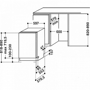 Встраиваемая посудомоечная машина WHIRLPOOL ADG 7653 A+ PC TR