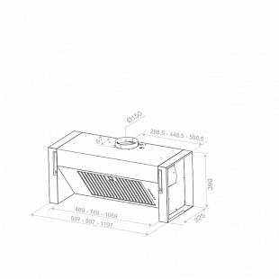 Вытяжка PANDO GIM2/90 INOX PANEL V.850 SEC