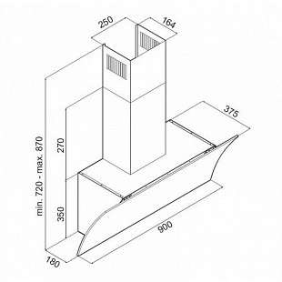 Вытяжка MAUNFELD BLAST PUSH 90 БЕЛОЕ СТЕКЛО